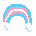 a rainbow with clouds but the rainbow is the transgender colors